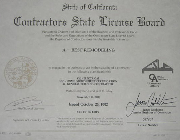 Contractors State License Board